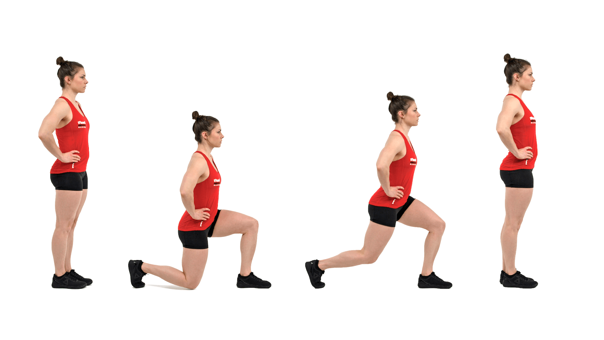 dumbbell overhead walking lunge movement